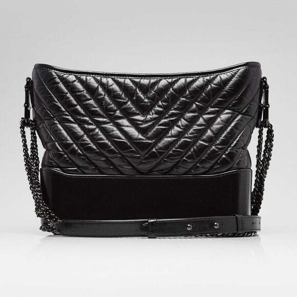 Chanel Black Chevron Quilted Leather So Black Medium Gabrielle Bag - Picture 1 of 10